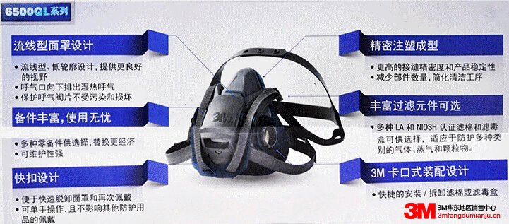 3m6502ql防毒面具